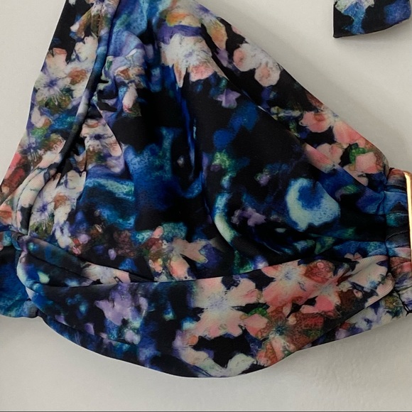 Badgley Mischka Floriana Bikini Top Halter Style w Rose Gold U Bar - Picture 12 of 14